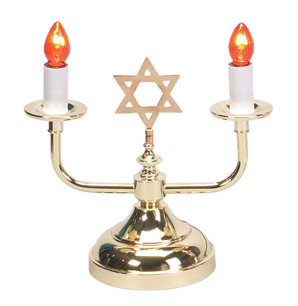 Electric Brass Shabbat Candlestick