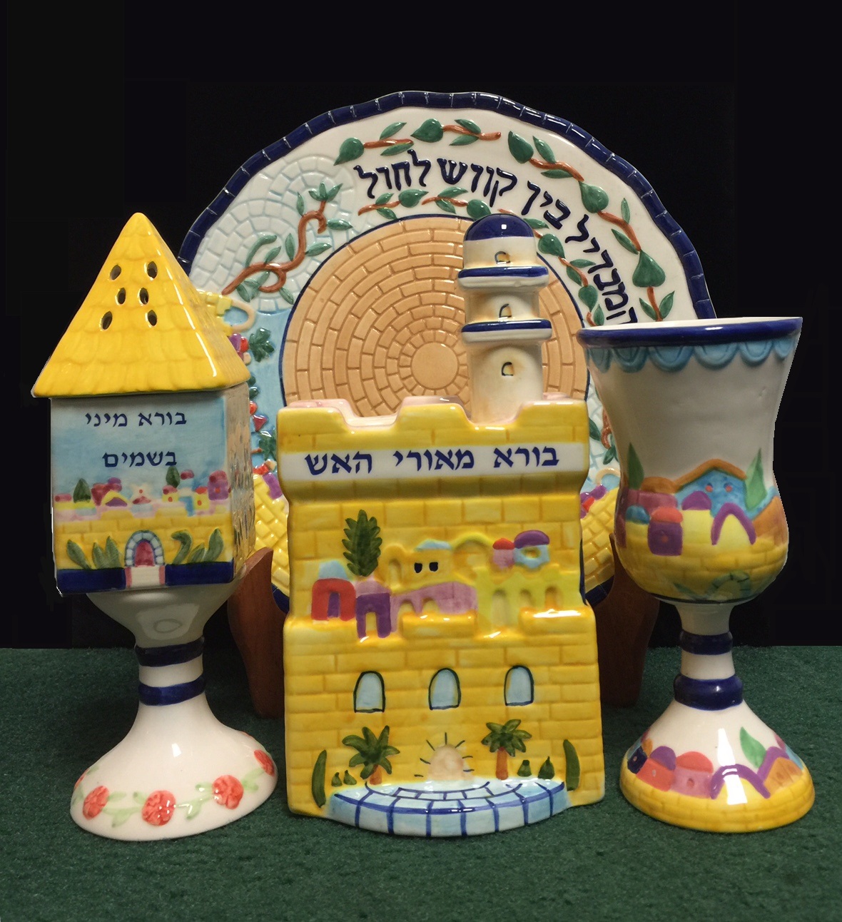 Ceramic Jerusalem Havdalah Set