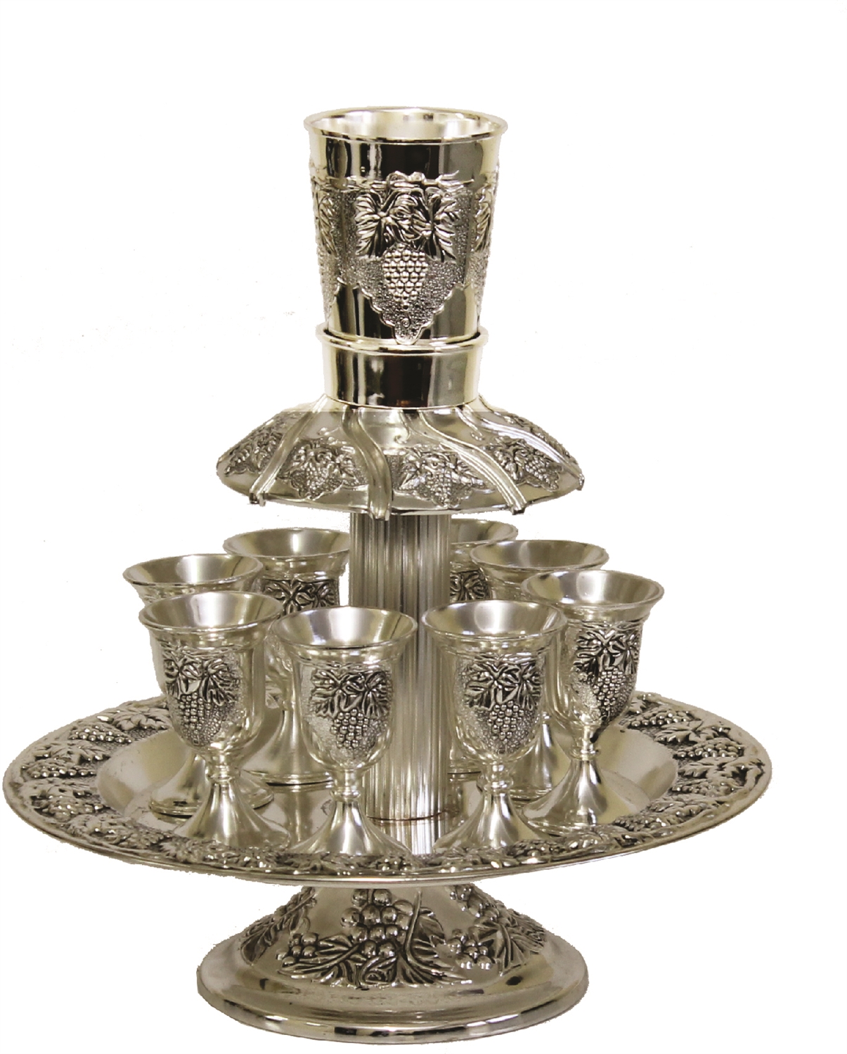 Kiddush Cup Fountain with 8 Small Cups
