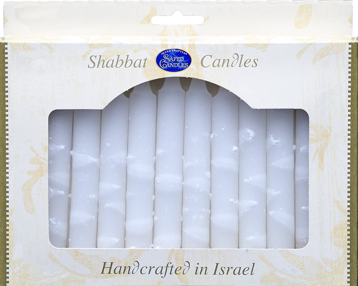 Safed Shabbat Candles White on White