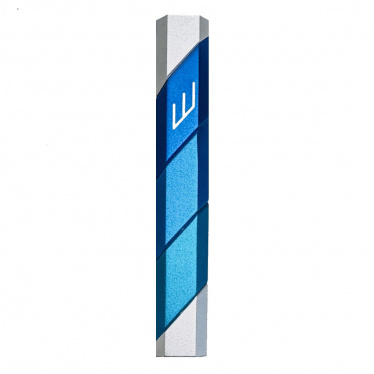 Akilov Blue Wave Polygon Mezuzah