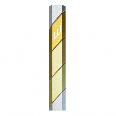 Akilov Gold Wave Polygon Mezuzah