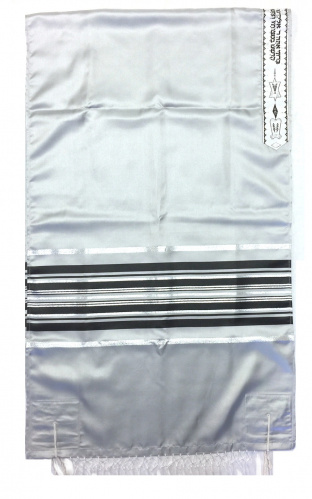 Ariel Tallit Gray/Black/Silver, Size 22