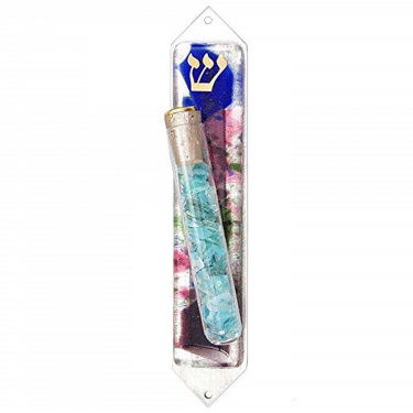 Beames Designs Floral Mezuzah with tube for Wedding Shards
