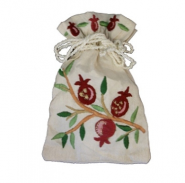 Embroidered Havdalah Spice Bag - Pomegranates Besamim