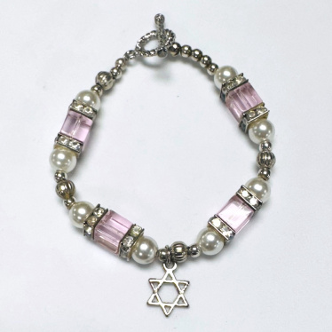 Pink Crystal and Pearl Bracelet