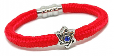 Swarovski Star of David Red Bendel Nylon Bracelet