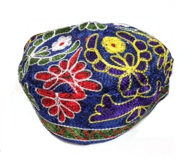 Bucharian (Russian) Style Yarmulke - Blue