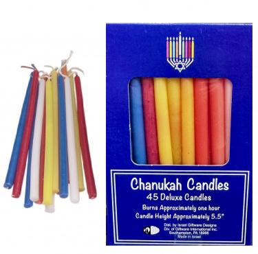 Deluxe Chanukah Candles Multi Color
