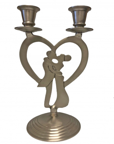 Eternal Love Pewter Candlesticks