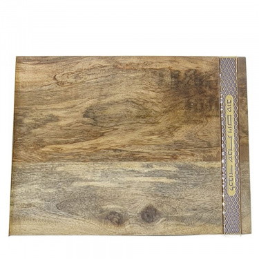 Large Mango Wood Challah Tray with Laser-cut Lacing
