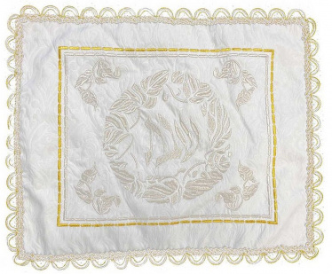 Jacquard White & Gold Floral Challah Cover