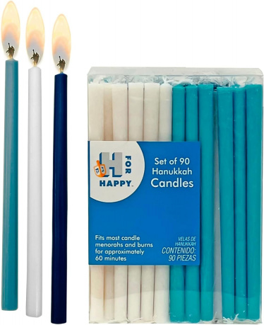 Deluxe Chanukah Candles - Blue and White , Value Pack