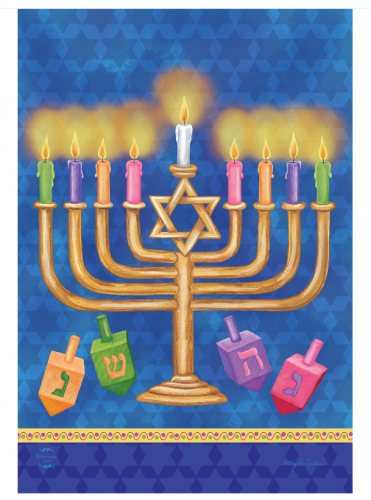 Chanukah House Flag with Menorah