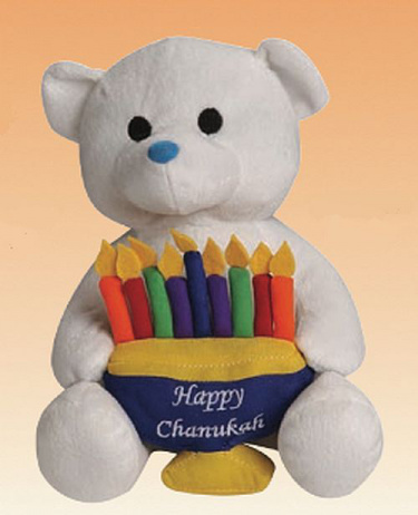 White Chanukah Teddy Bear