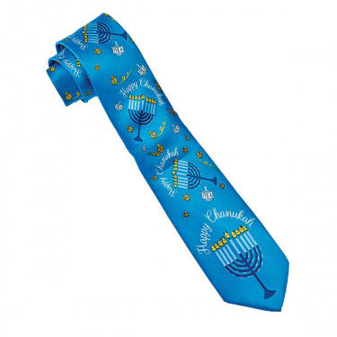 Can't Wait 2celebrate Faux Silk Chanukah Tie