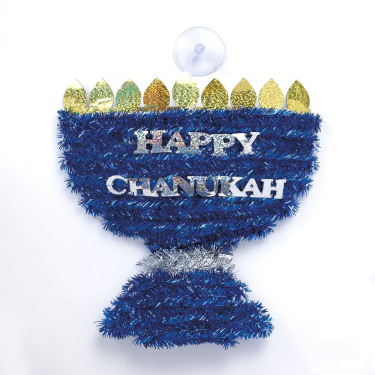 Menorah Shaped Tinsel Decoration