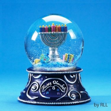 Chanukah Water Globe, plays 'Maoz Tzur' 