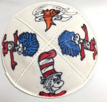 Cat-In-The-Hat Hand Painted Yarmulke