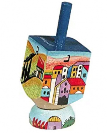 Jerusalem View Dreidel (Israeli style) by Emanuel