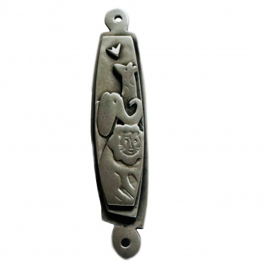Noah Ark Pewter Mezuzah 