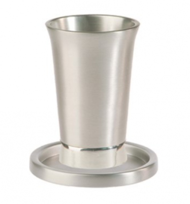 Anodized Aluminum Kiddush Cup and Saucer by Yair Emanuel