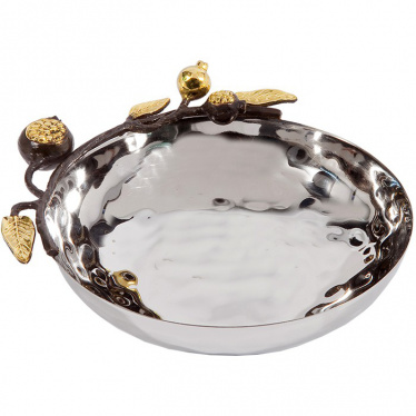 Oval Golden Pomegranate Bowl by Yair Emanuel