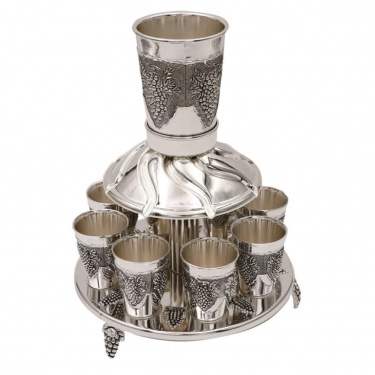 Kiddush Cup Fountain with 8 Small Cups