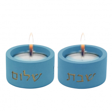 Terrazzo and Marble Shabbat Tealight Candle Holders