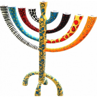 Chanukah Menorah Classic Arms Yellow