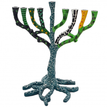 Chanukah Menorah Green Tree