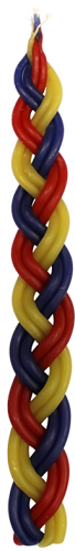 Braided 6 Wick Havdalah Candle - Multi Color