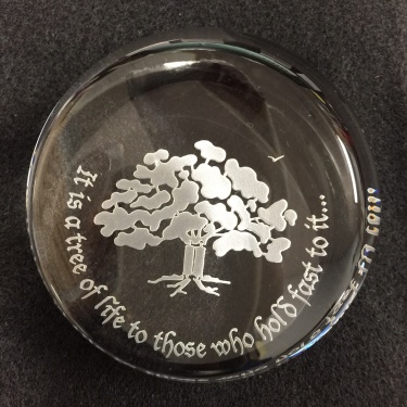 Tree of Life Crystal Glass Paperweight