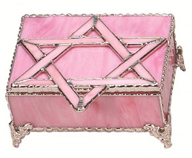 Pink Square Stained Glass Jewelry Box