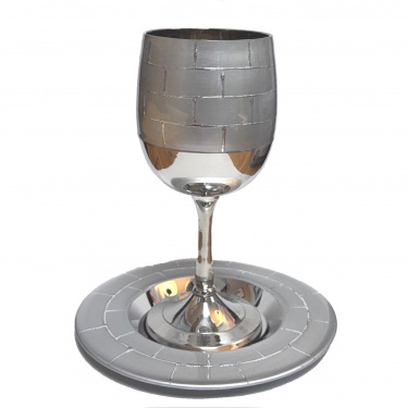 Silver Wall Enamel Kiddush Cup