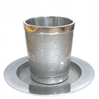Silver Wall Enamel Kiddush Cup Stemless