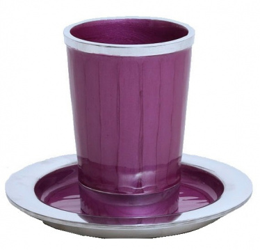 Purple Enamel Stemless Kiddush Cup