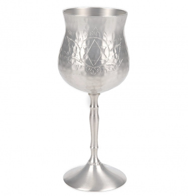 Pewter Hammered Kiddush Cup