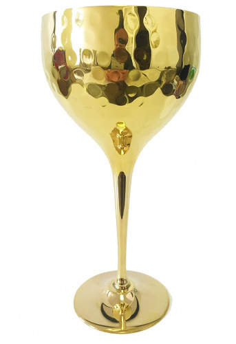 Tall Round Brass Plated Shabbat Kiddush Cup