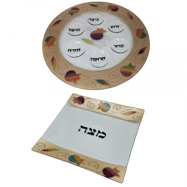 Lily Art Seder Plate and Matzah Plate Set