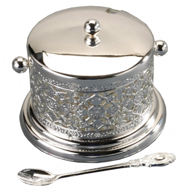 Silver Plated Dish with Spoon