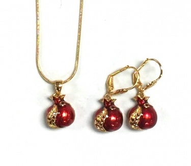 Pomegranate Pendant & Earrings Set by Marina Meiri