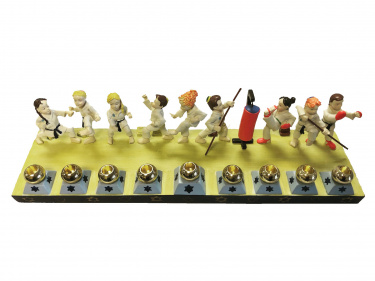 Children's Karate Menorah by Reuven Masel