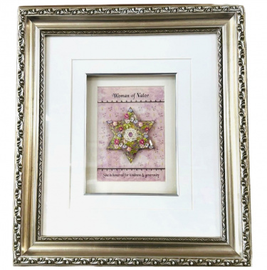 Star  Woman of Valor Framed 3D Decoupage by Reuven Masel