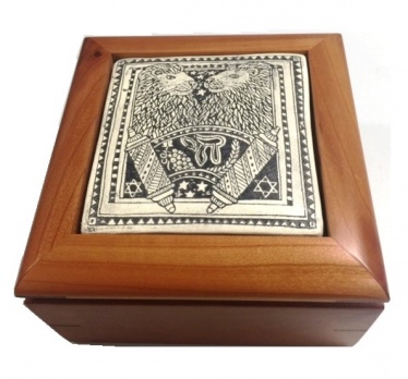 Lions of Judah; Drawings on Clay Cherry Box
