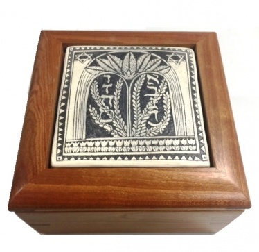 Ten Commandments; Drawing on Clay Cherry Box