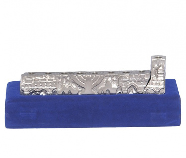 Pewter Jerusalem Menorah with Gift Box