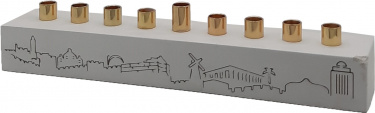Cement Terrazzo Chanukah Menorah White