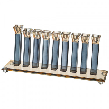  Crystal Gold and Smokey Gray Menorah