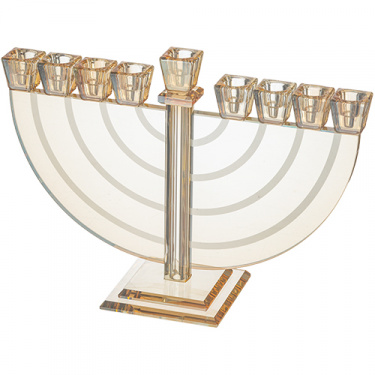 Gold Traditional Style Crystal Menorah